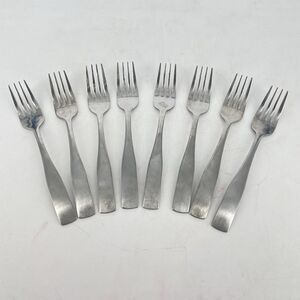 Set of 8 Cambridge Stainless Salad Forks Madison Pattern 6 1/8” Satin Plain